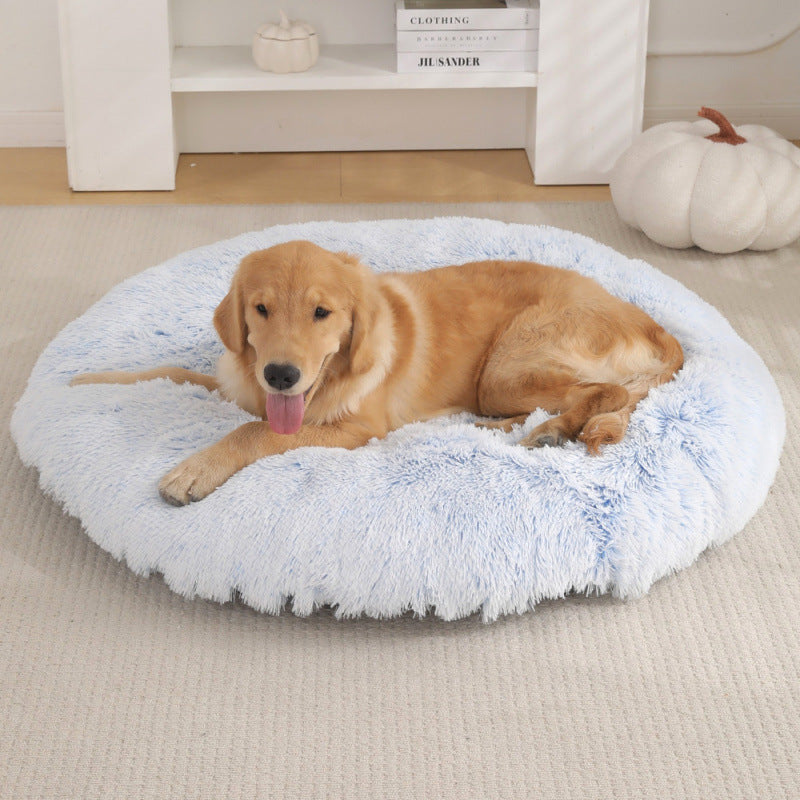 Round Plush Warm Pet Sleeping Mat And Bed