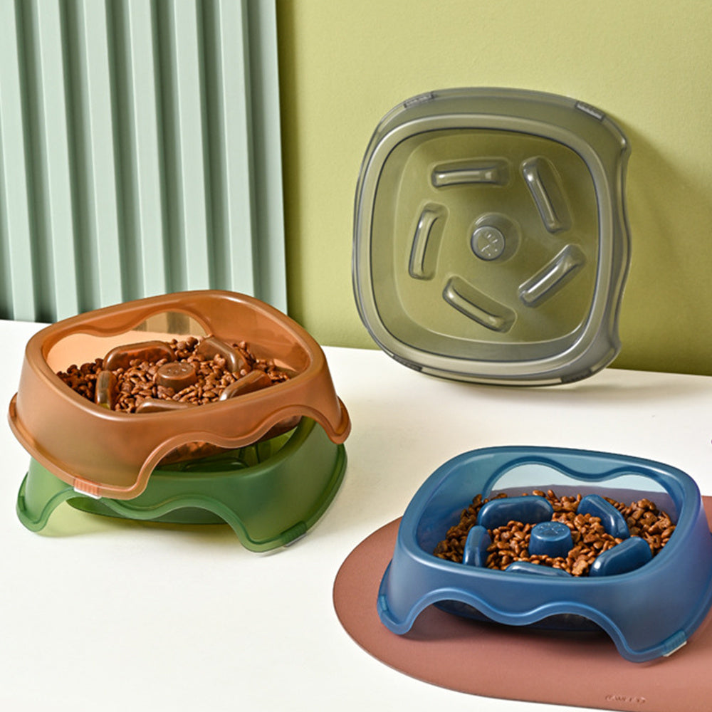 Pet Slow Feeding Anti Choking Water Bowl Plastic Feeder