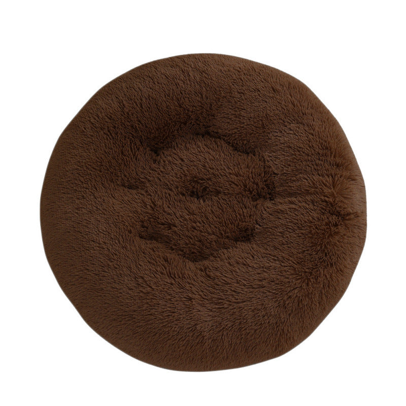 Round Plush Warm Pet Sleeping Mat And Bed