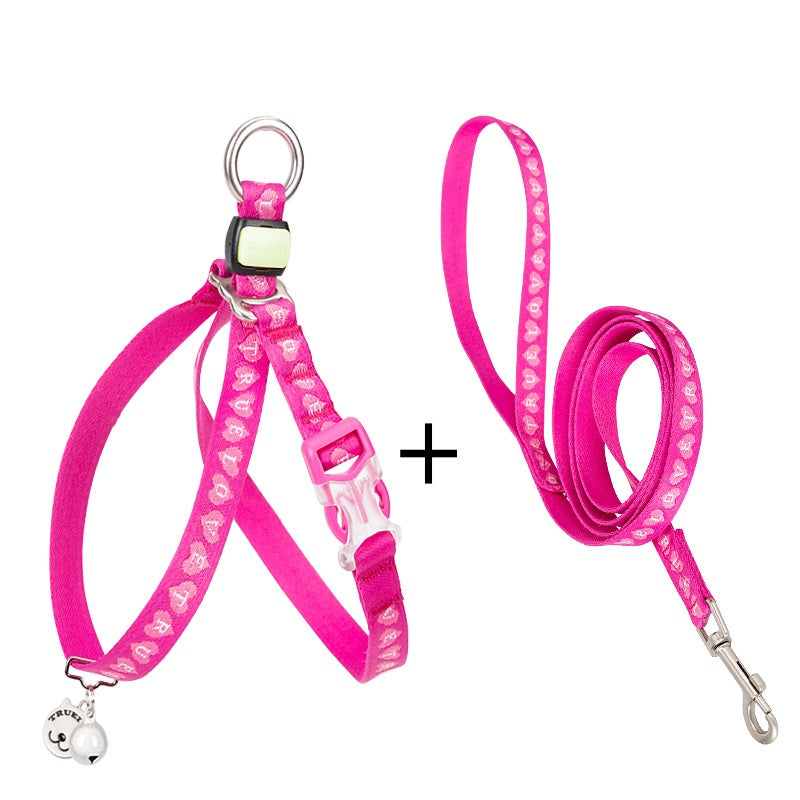 Pet Chest Harness Bell Vest Leash Walking Control Strap