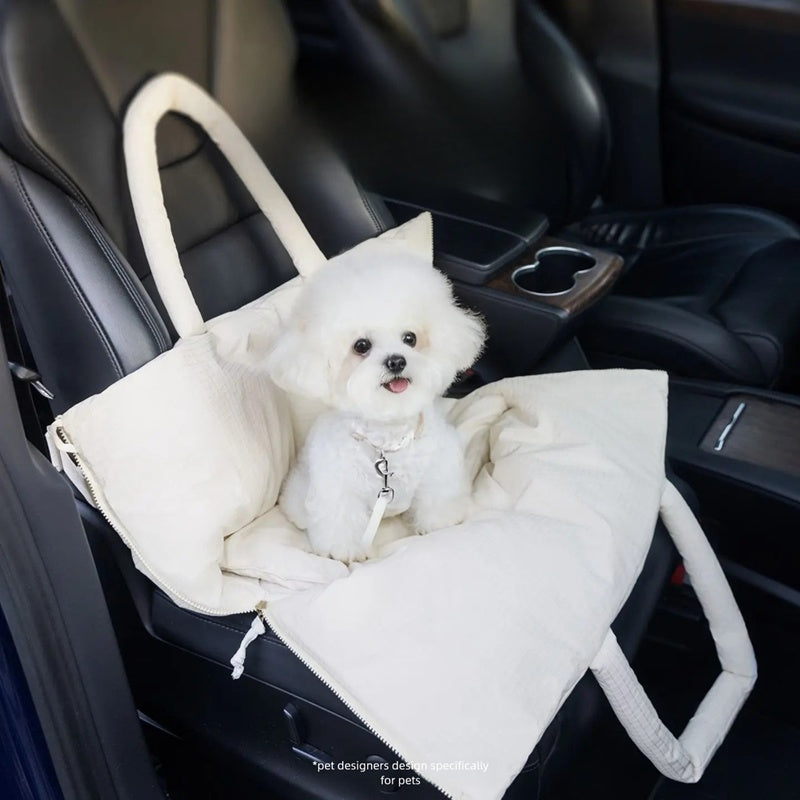 Portable Pet Car Seat With Adjustable Safety Leash And Carrier
