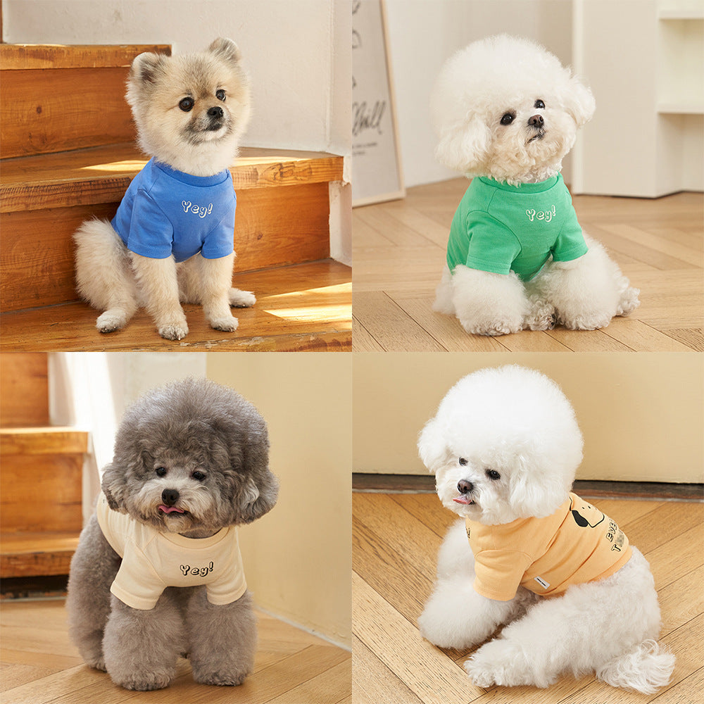 Pet Korean Style Cotton Short Sleeve Printed T Shirt