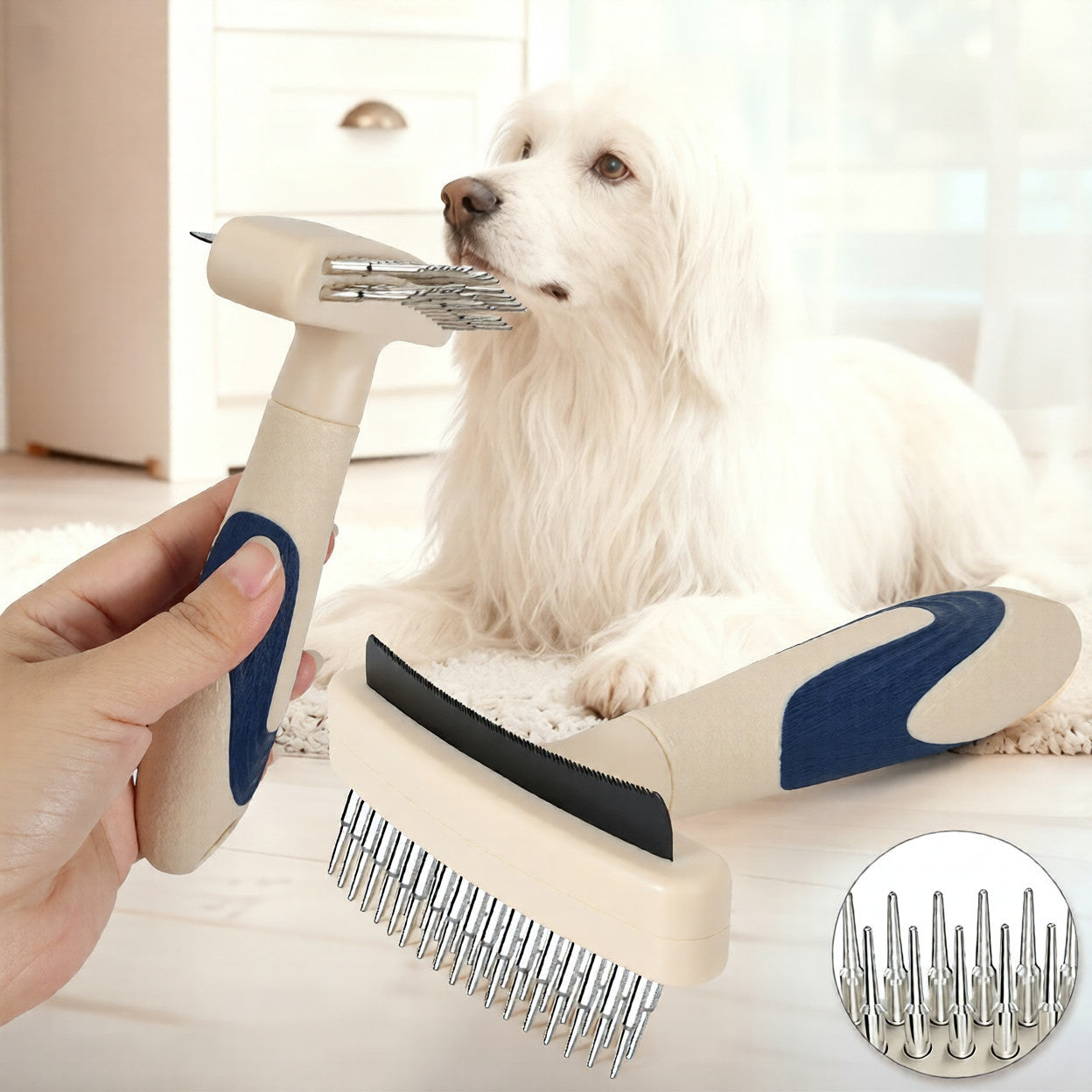 Pet Grooming Brush For Removing Loose Hair Detangling Fur