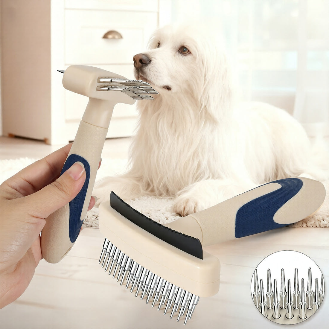 Pet Grooming Brush For Removing Loose Hair Detangling Fur