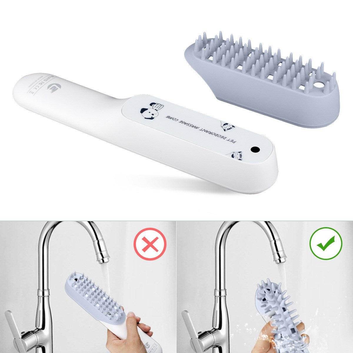 Pet Silicone Massage Grooming Brush Deodorant Cleaning Hair Removal