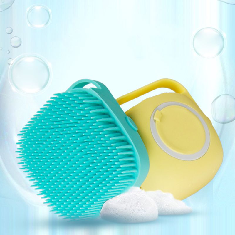 Pet Silicone Bath Brush Shampoo Dispenser Grooming Care Tool