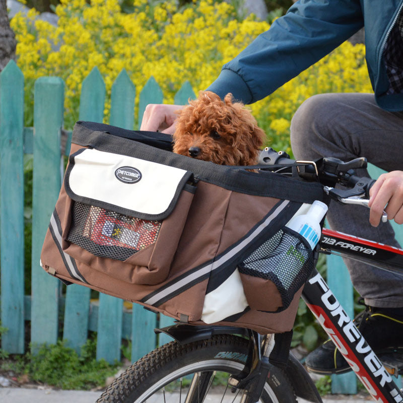 Removable Pet Bicycle Carrier Front Handlebar Basket For Travel