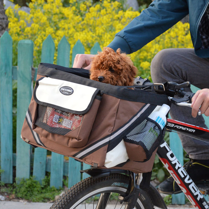 Removable Pet Bicycle Carrier Front Handlebar Basket For Travel