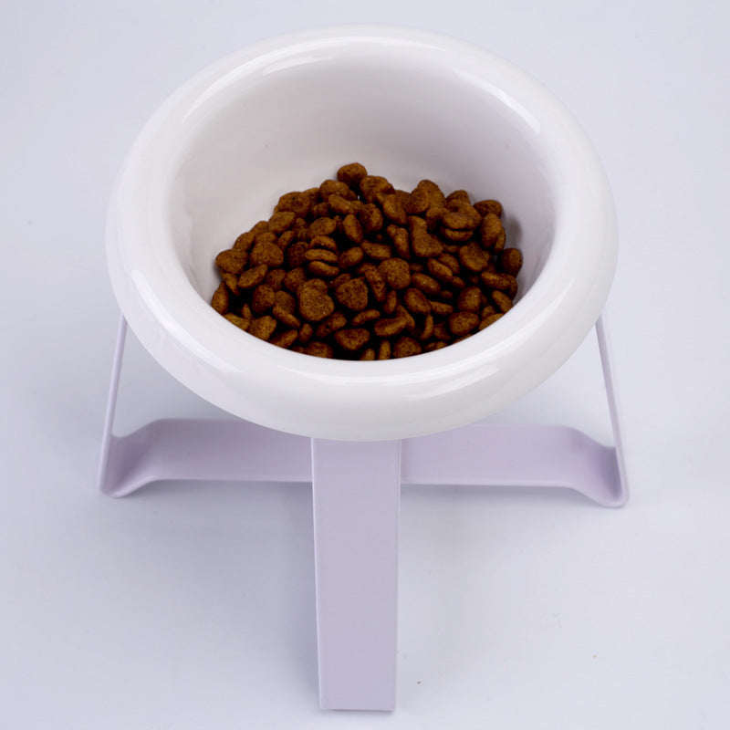 Pet Anti Slip Feeding Bowl With Iron Stand 2 In 1 Feeder
