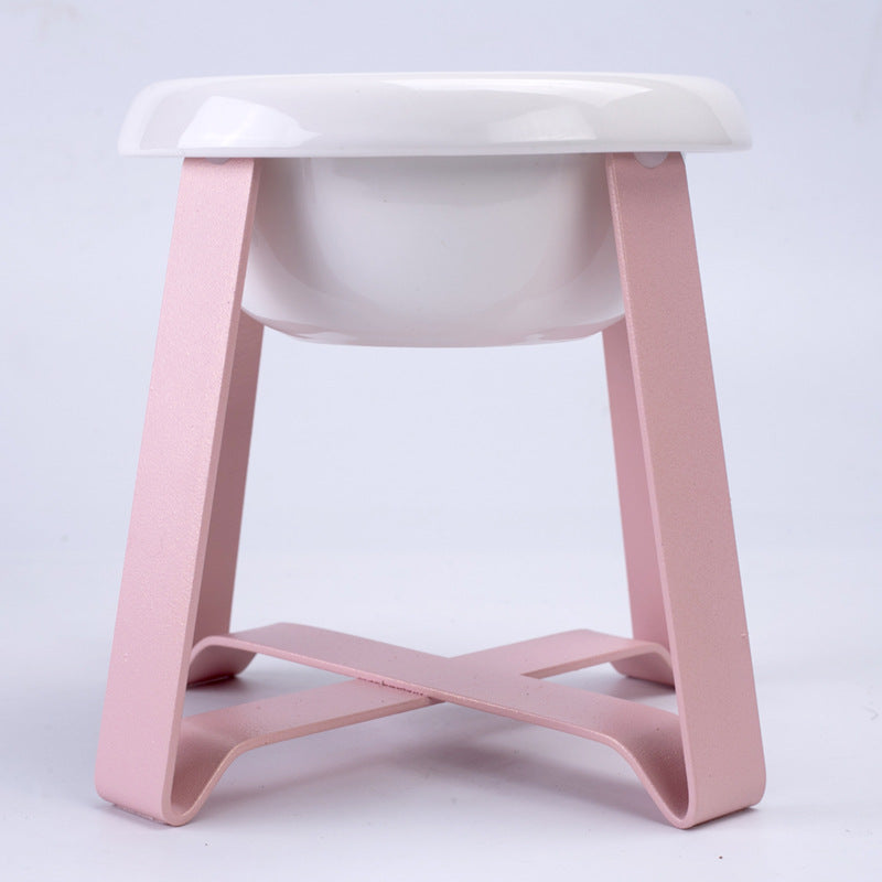 Pet Anti Slip Feeding Bowl With Iron Stand 2 In 1 Feeder