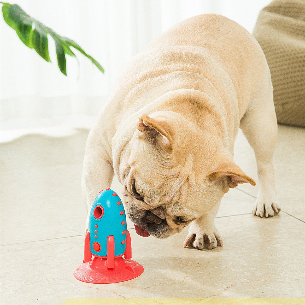 Pet Rocket Treat Dispensing Chew Bite Resistant Toy