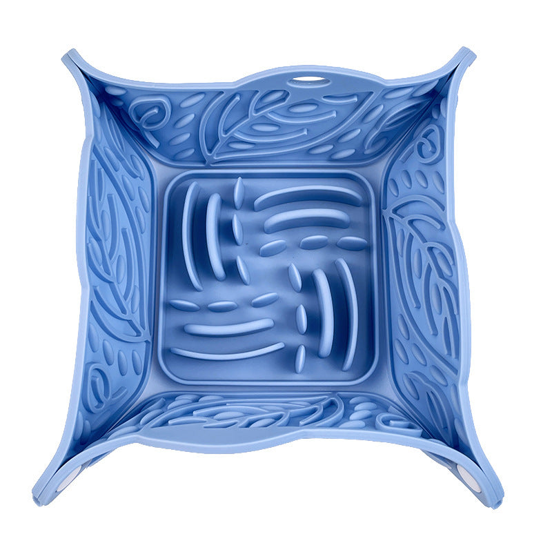 Pet Silicone Foldable Slow Feeding Mat Multi Functional Bowl