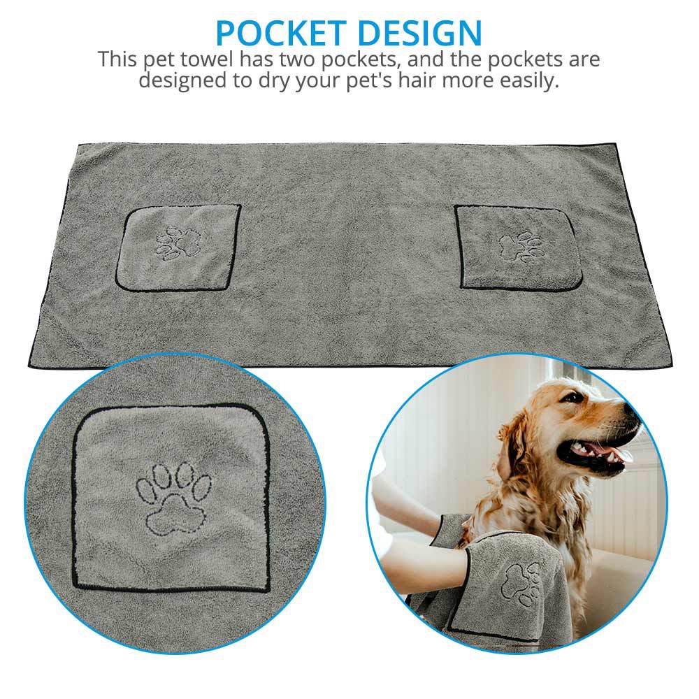 Pet Super Absorbent Bathrobe Bath Towel Drying Coat