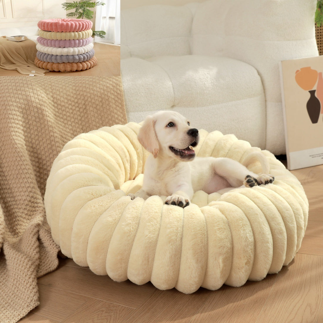 High Weight Plush Round Pet Nest Warm Winter Kennel Mat