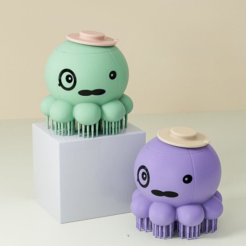 Pet Silicone Bath Brush Massage Cleaning Grooming Tool