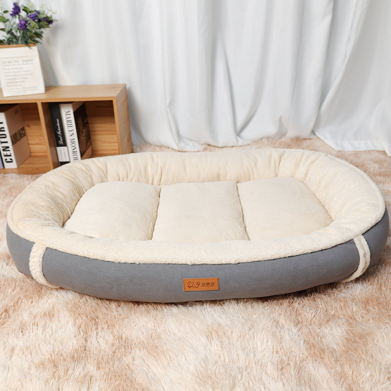 Linen Round Non Slip Pet Bed Mat Nest