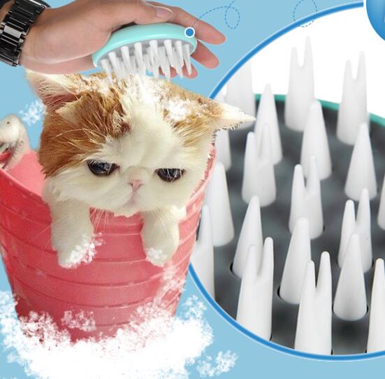 Pet Bath Massage Grooming Brush Washing Cleaning Tool