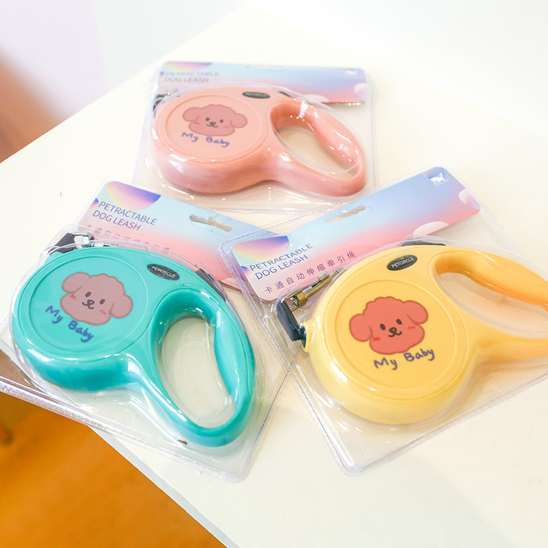 Pet Retractable Cartoon Leash Walking Control Rope