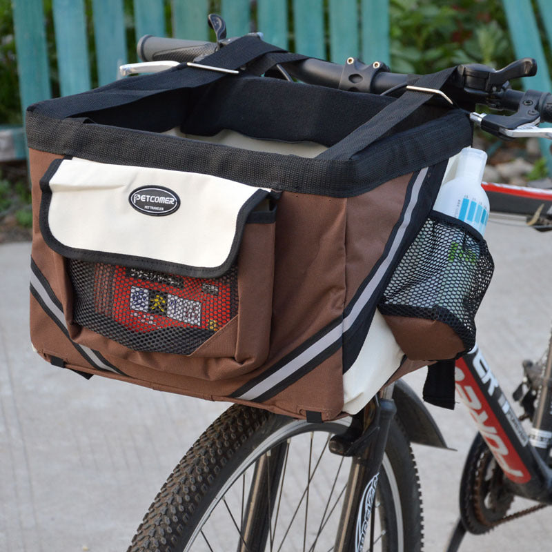 Removable Pet Bicycle Carrier Front Handlebar Basket For Travel