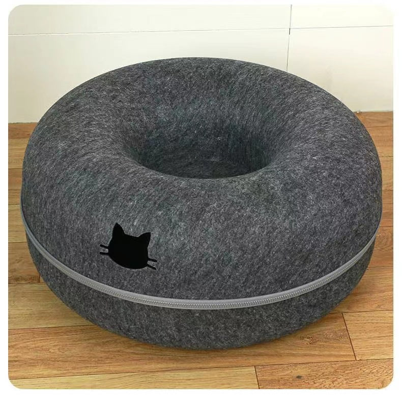 Comfortable Round Pet Tunnel Bed For Cats And Pets