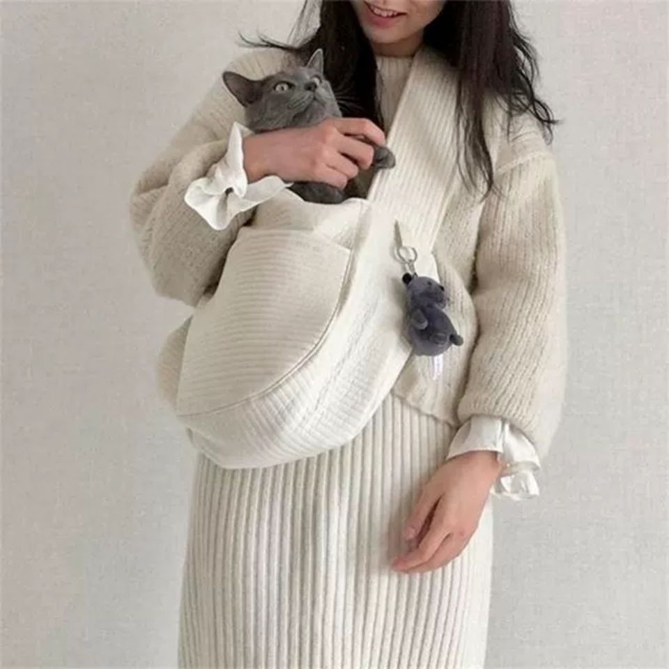 Luxury Pet Canvas Carrier Bag for Stylish Travel