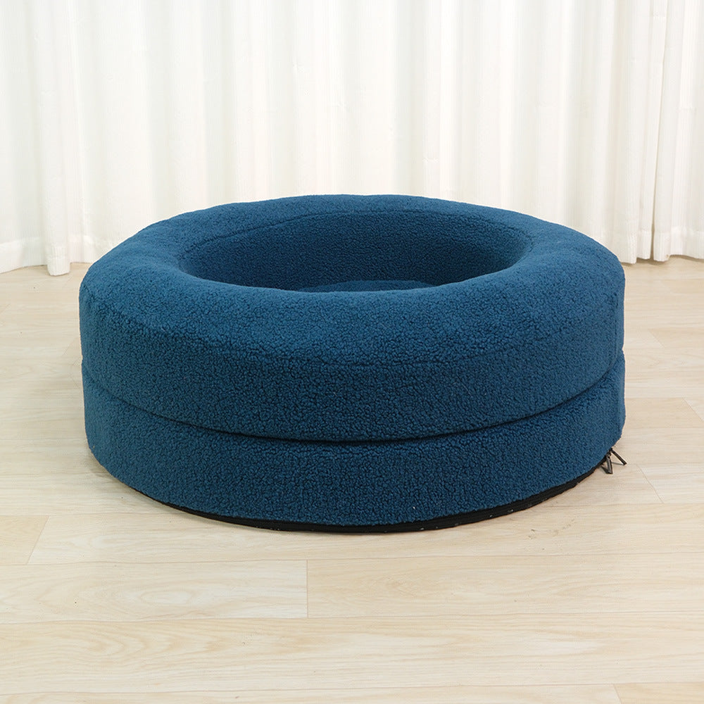 Solid Color Leisure Round Pet Bed Nest