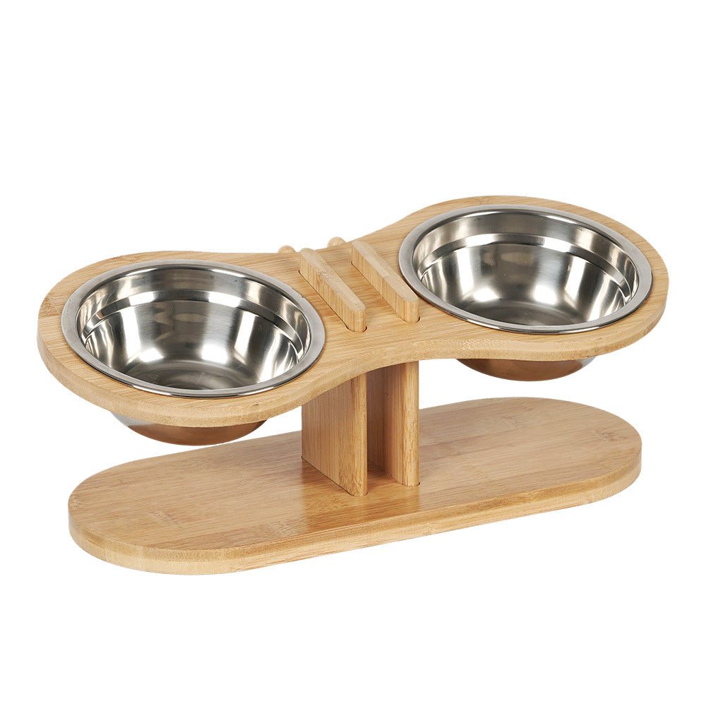 Pet Adjustable Tilted Feeding Stand With Bowl