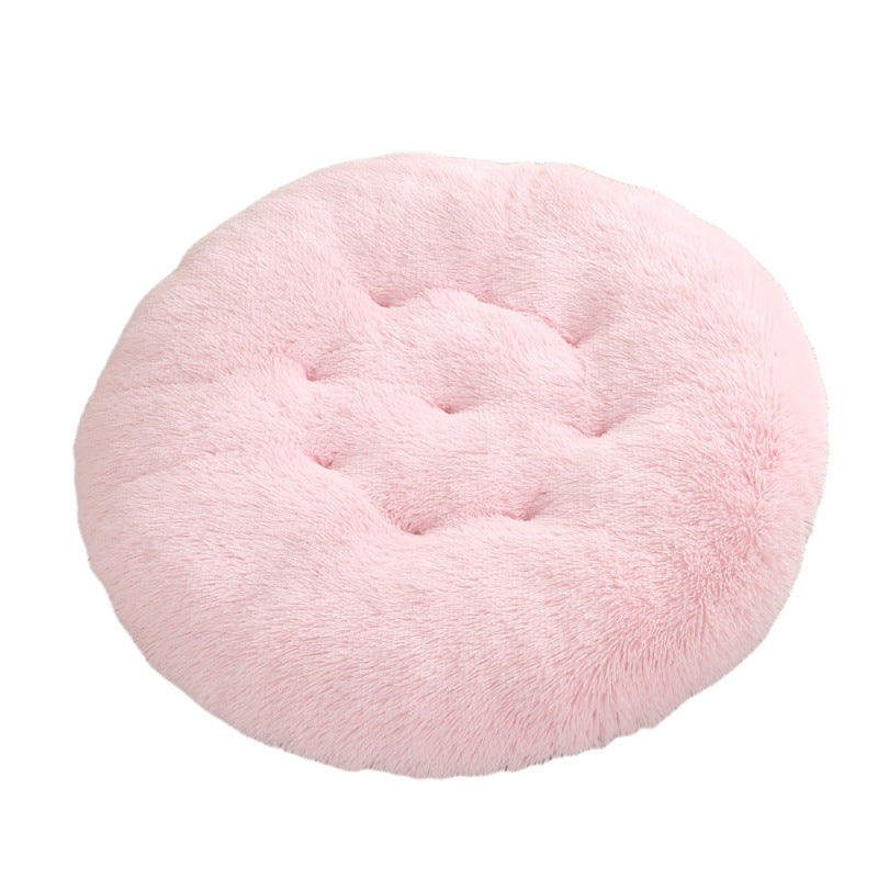 Round Plush Warm Pet Sleeping Mat And Bed