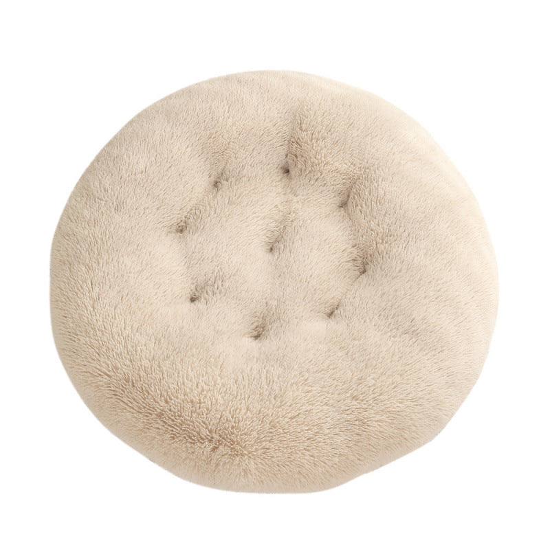 Round Plush Warm Pet Sleeping Mat And Bed