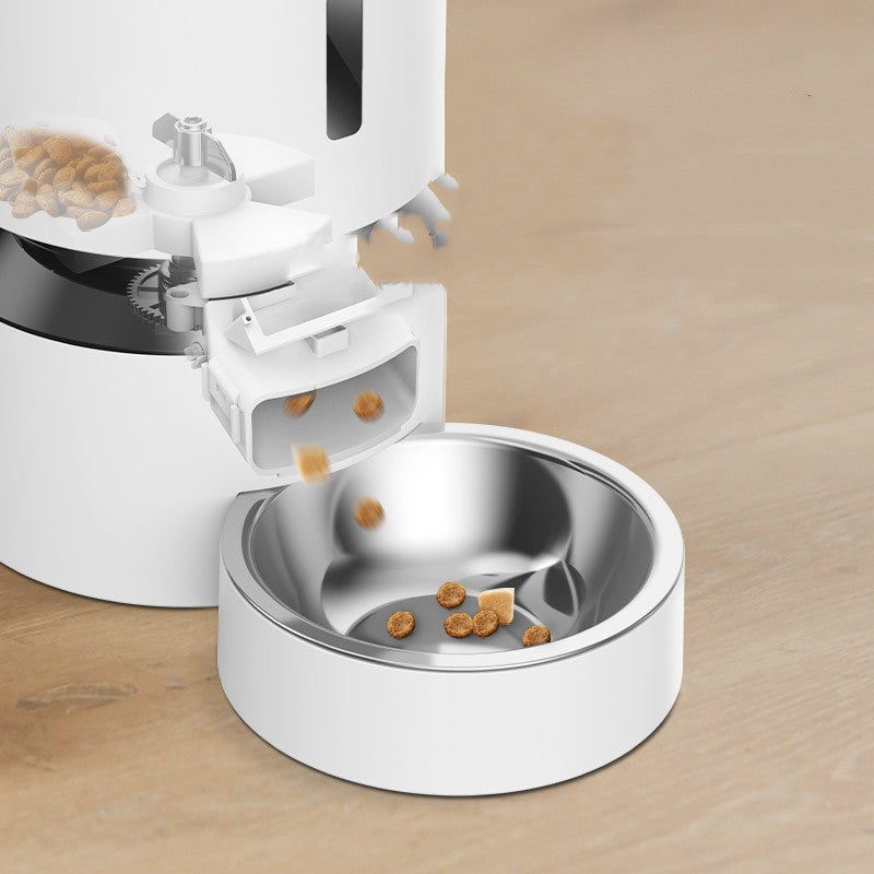 Pet Capsule Automatic Double Bowl Feeding Dispenser