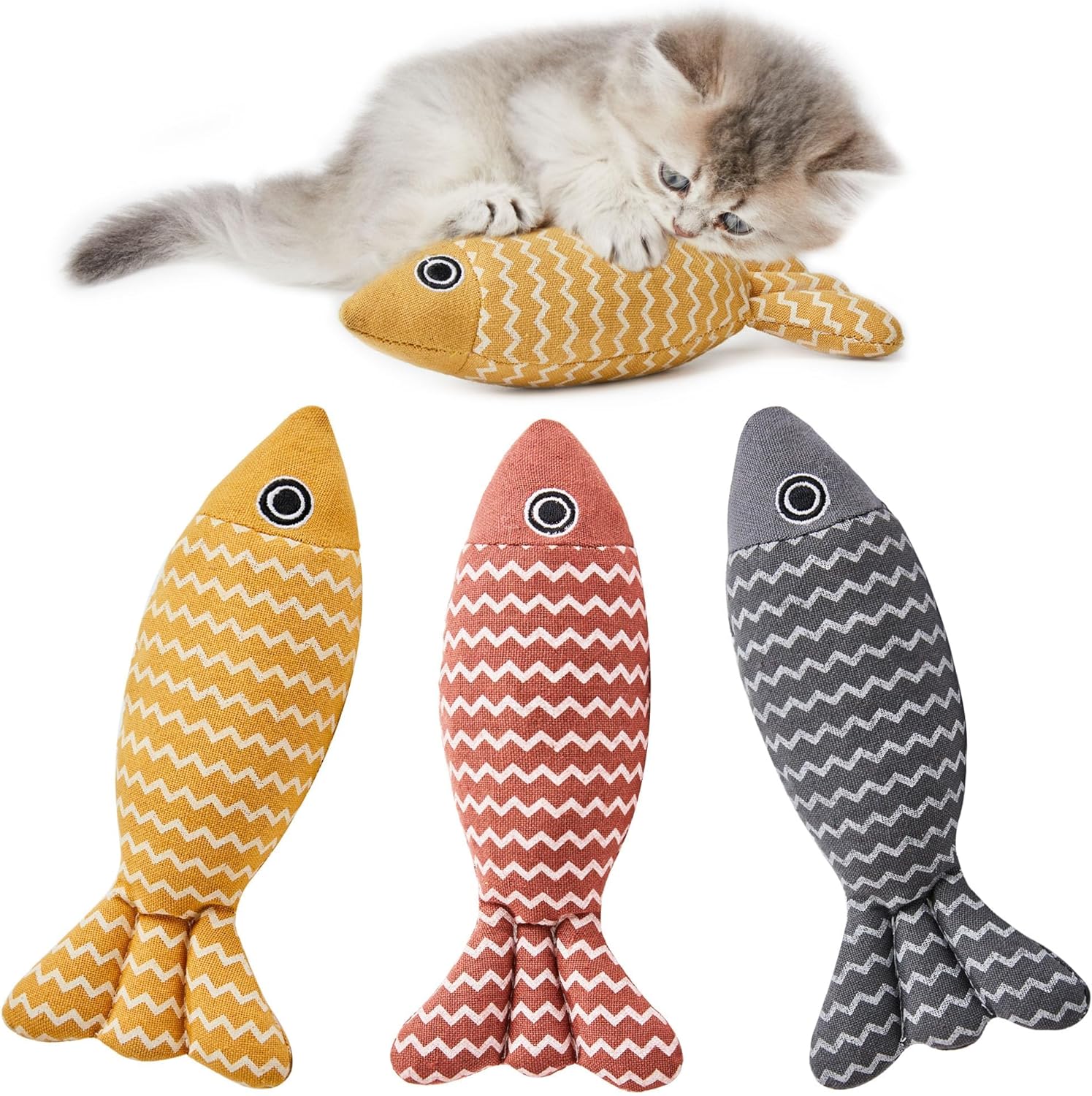 Pet Catnip Fish Toy Set Interactive Self Play Kitten Toys
