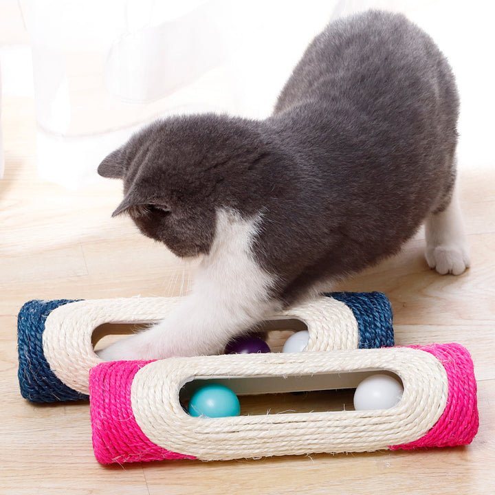 Pet Sisal Drum Interactive Scratching Toy Set