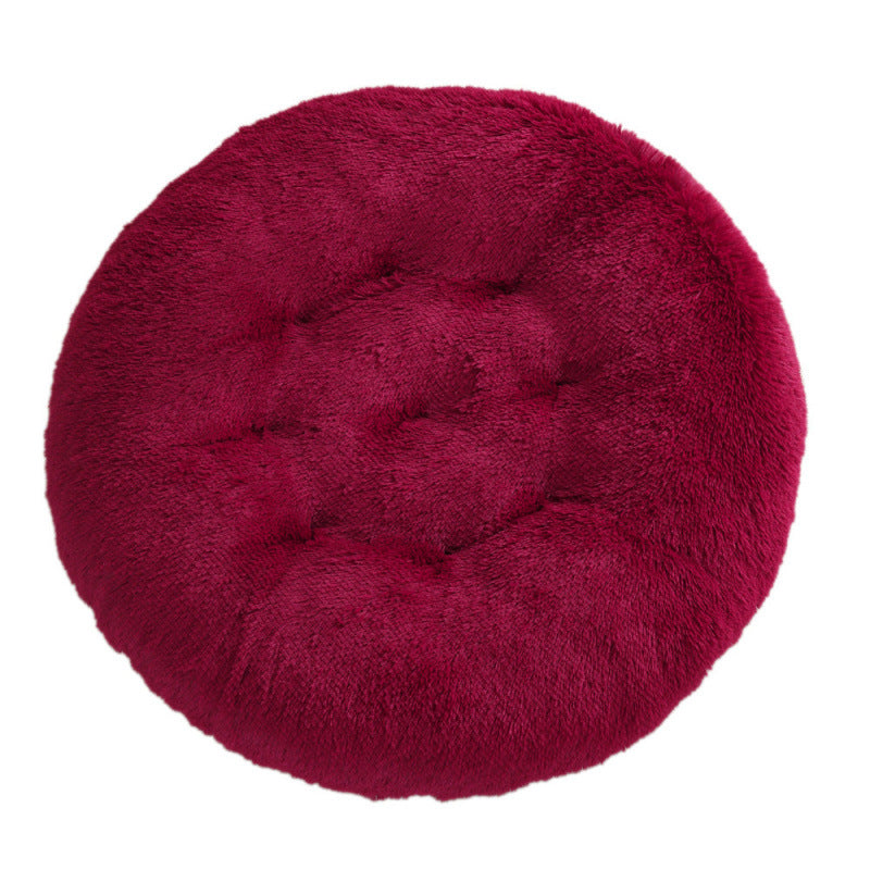 Round Plush Warm Pet Sleeping Mat And Bed