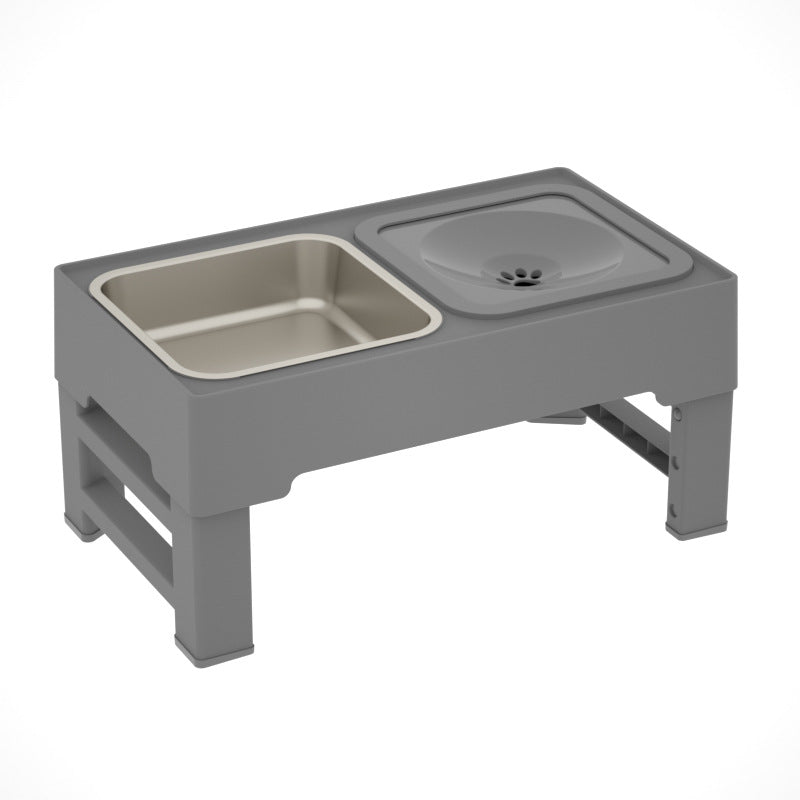 Pet Adjustable Stainless Stand Double Feeding Bowl