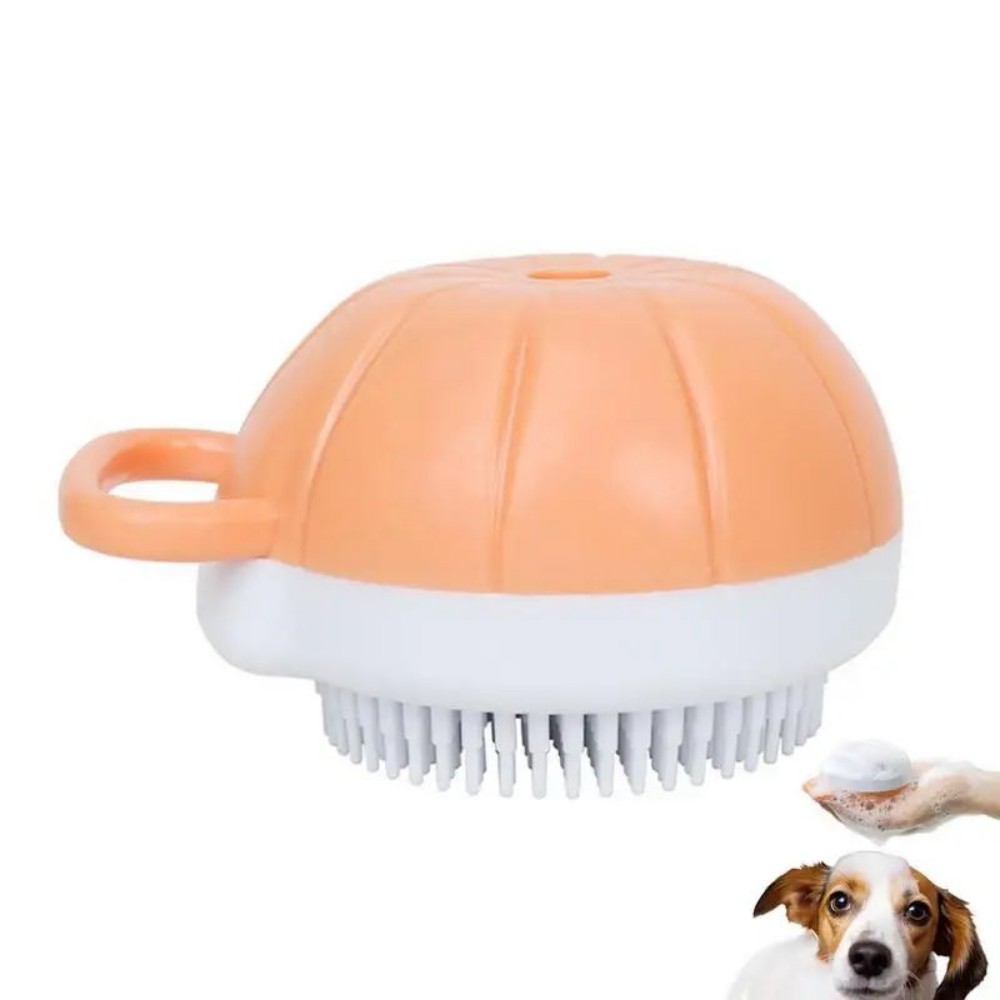 Pet Silicone Bath Massage Shampoo Dispenser Grooming Brush