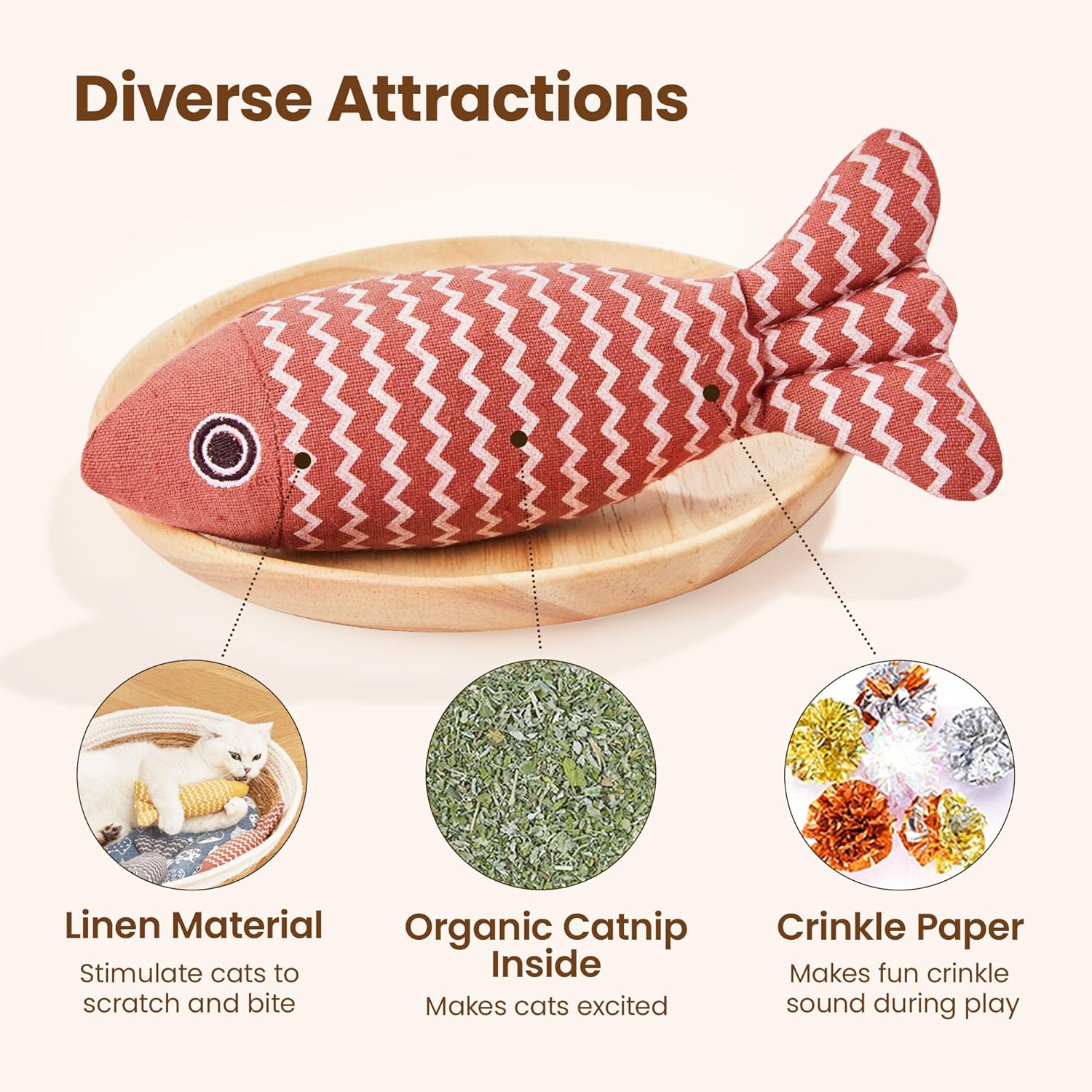 Pet Catnip Fish Toy Set Interactive Self Play Kitten Toys
