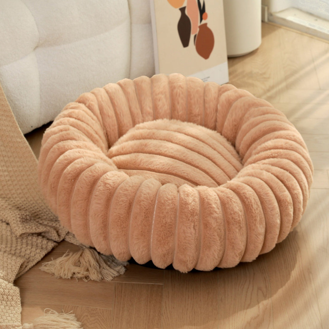 High Weight Plush Round Pet Nest Warm Winter Kennel Mat
