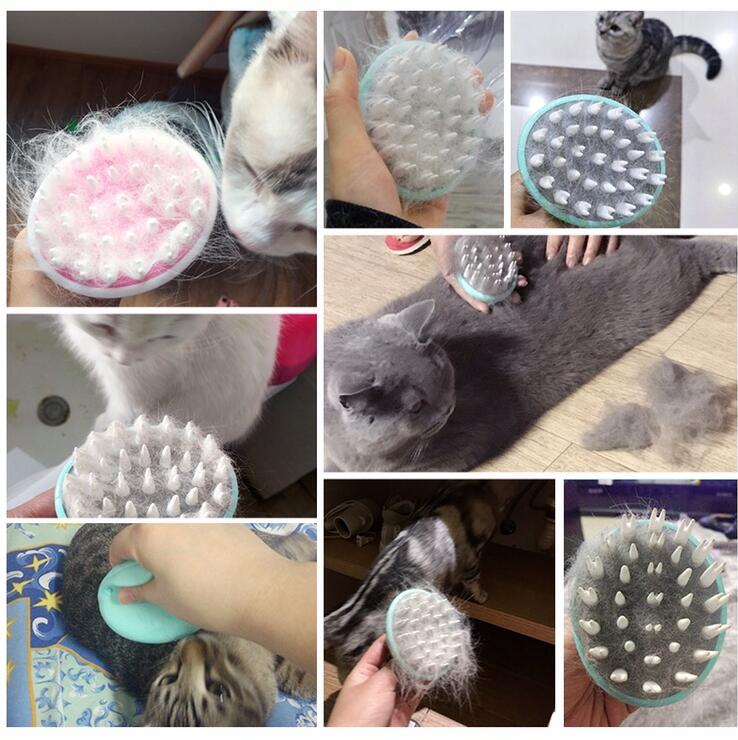 Pet Bath Massage Grooming Brush Washing Cleaning Tool