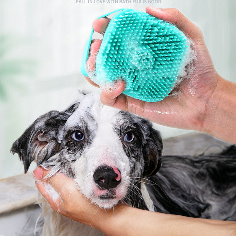 Pet Silicone Bath Massage Brush Grooming Cleaning Tool