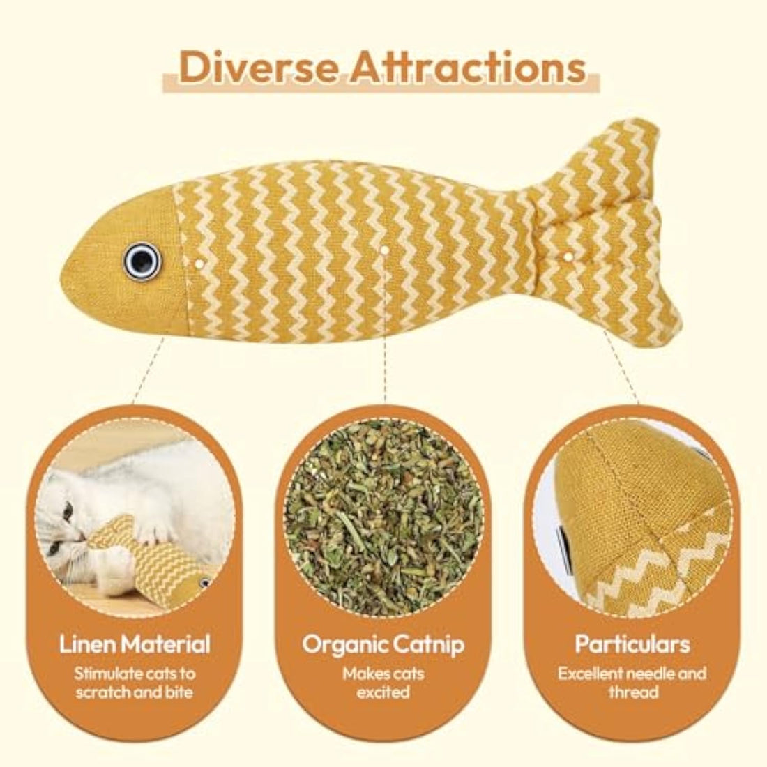 Pet Catnip Fish Toy Set Interactive Self Play Kitten Toys