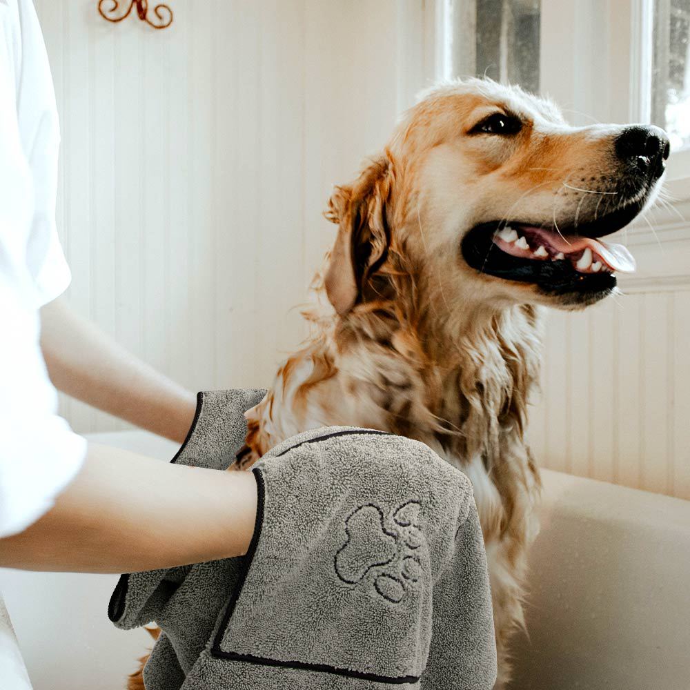 Pet Super Absorbent Bathrobe Bath Towel Drying Coat