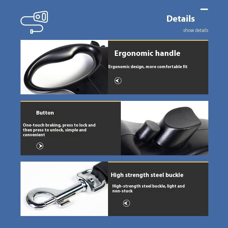 Pet Automatic Retractable Leash Handheld Walking Rope