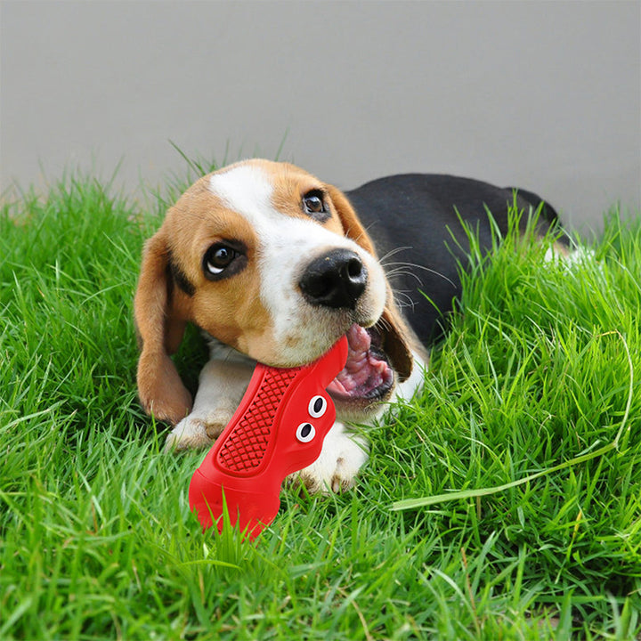 Pet Rubber Rugby Chew Teething Interactive Toy