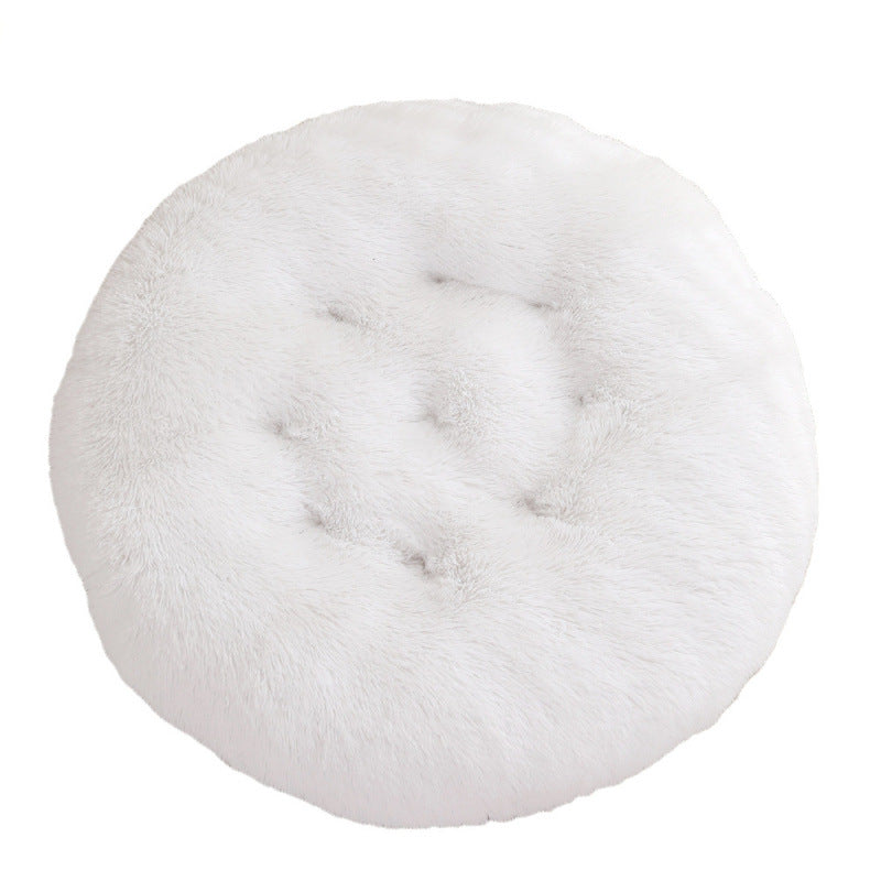 Round Plush Warm Pet Sleeping Mat And Bed