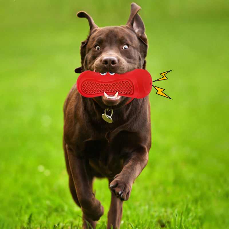 Pet Rubber Rugby Chew Teething Interactive Toy