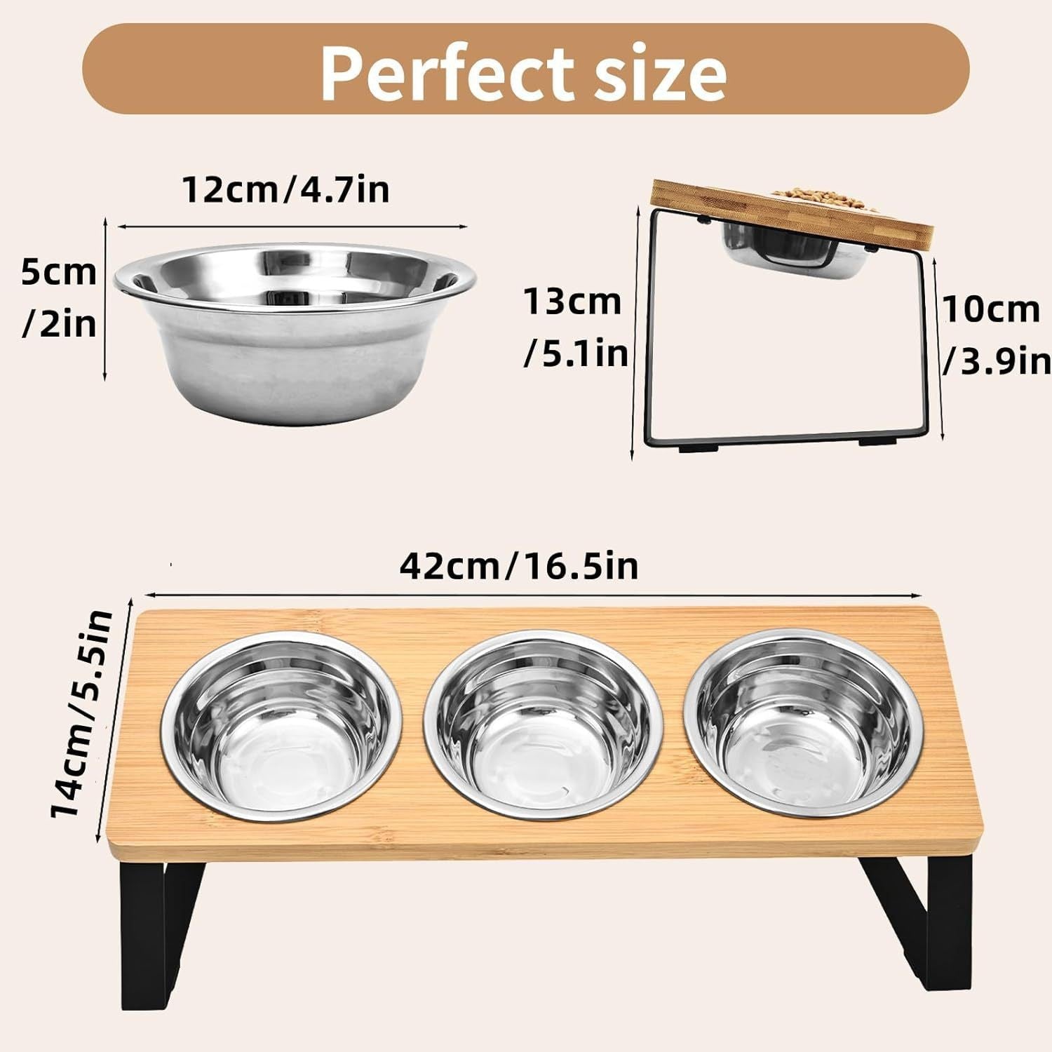 Pet Wooden Iron Feeding Rack With Bowl Stand