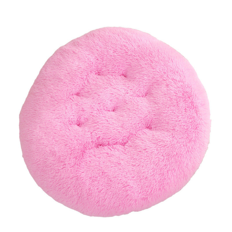 Round Plush Warm Pet Sleeping Mat And Bed