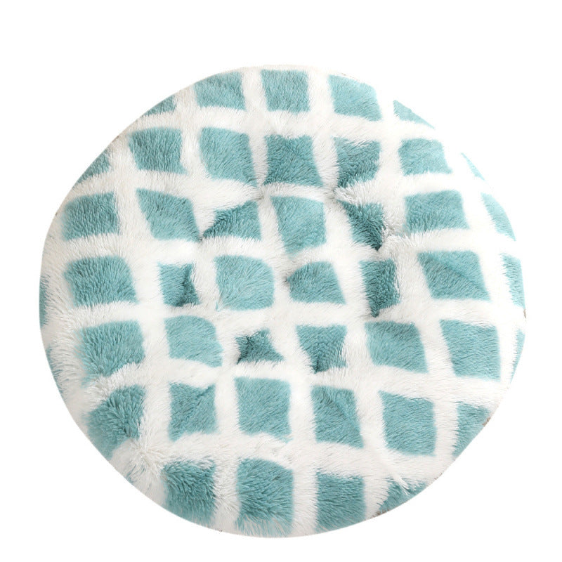 Round Plush Warm Pet Sleeping Mat And Bed