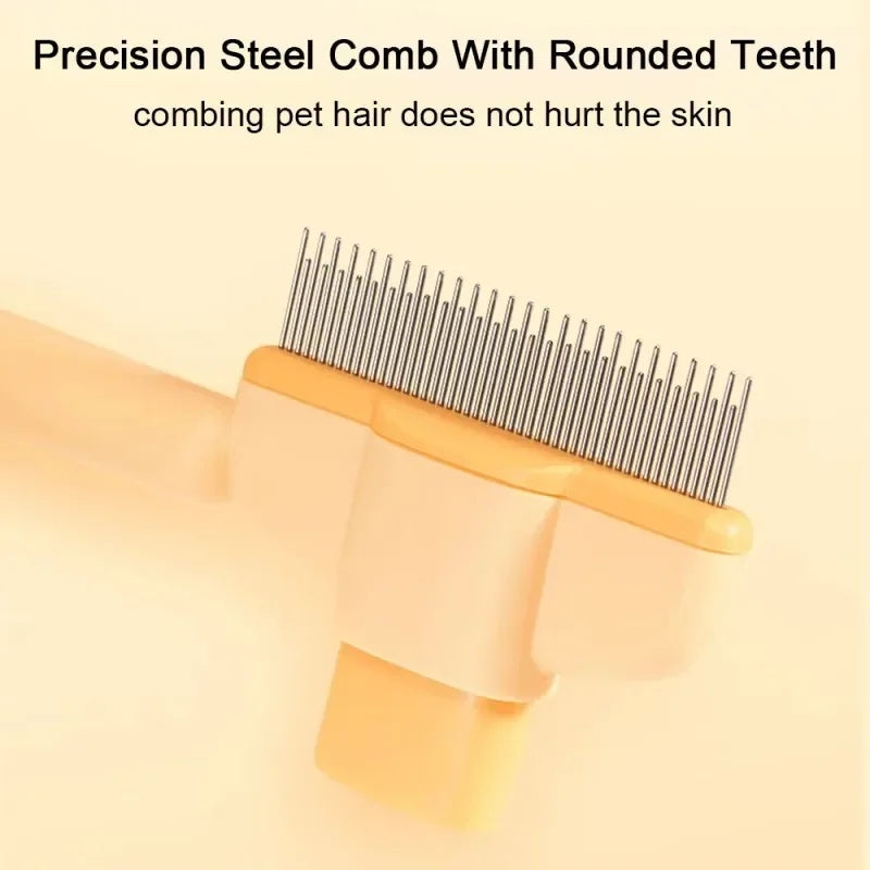 Pet Grooming Brush One Click Hair Removal Gentle Skin Care