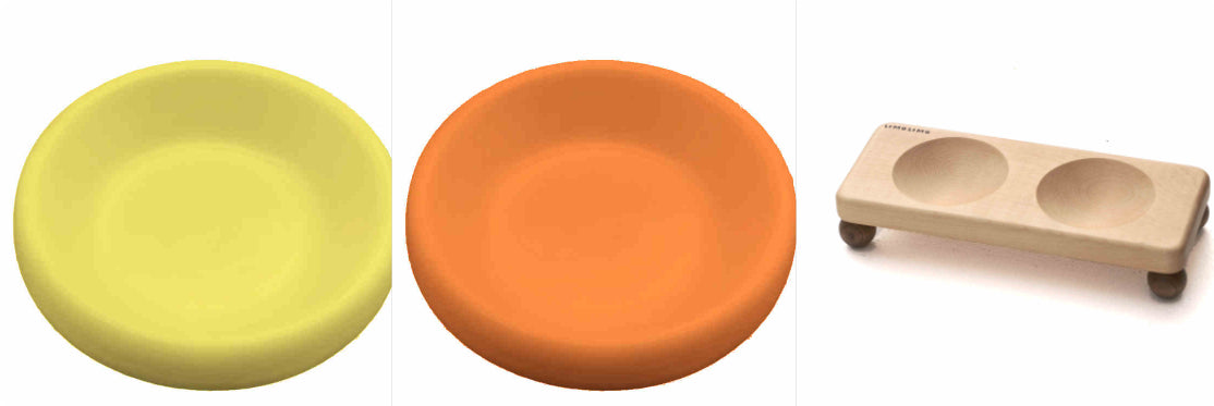 Pet Solid Wood Stand Ceramic Feeding Bowl
